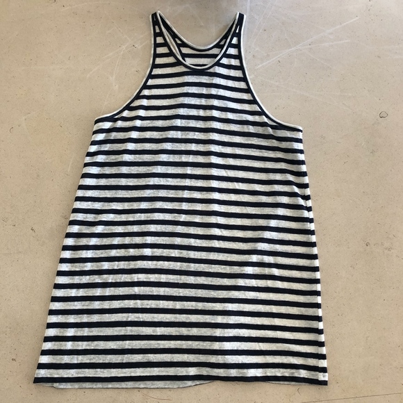 T by Alexander Wang Linen Scoop Neck Tank Top - M - Picture 4 of 7